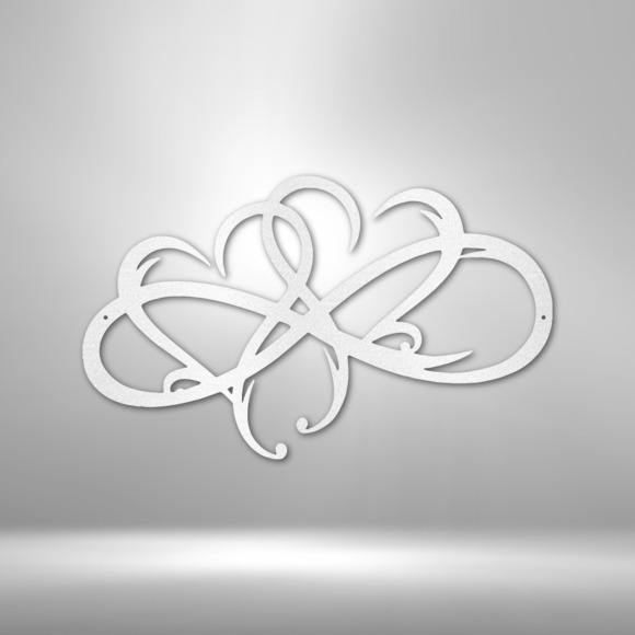 New Infinity Hearts Steel Sign Laser Cut Powder Coated Home & Office Metal Wall
